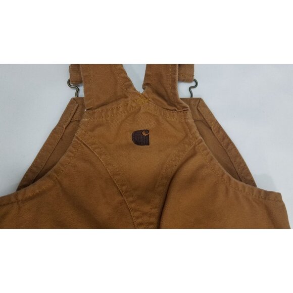 Carhartt 18M Brown Duck Canvas Bib Overalls For Toddlers - Picture 5 of 8